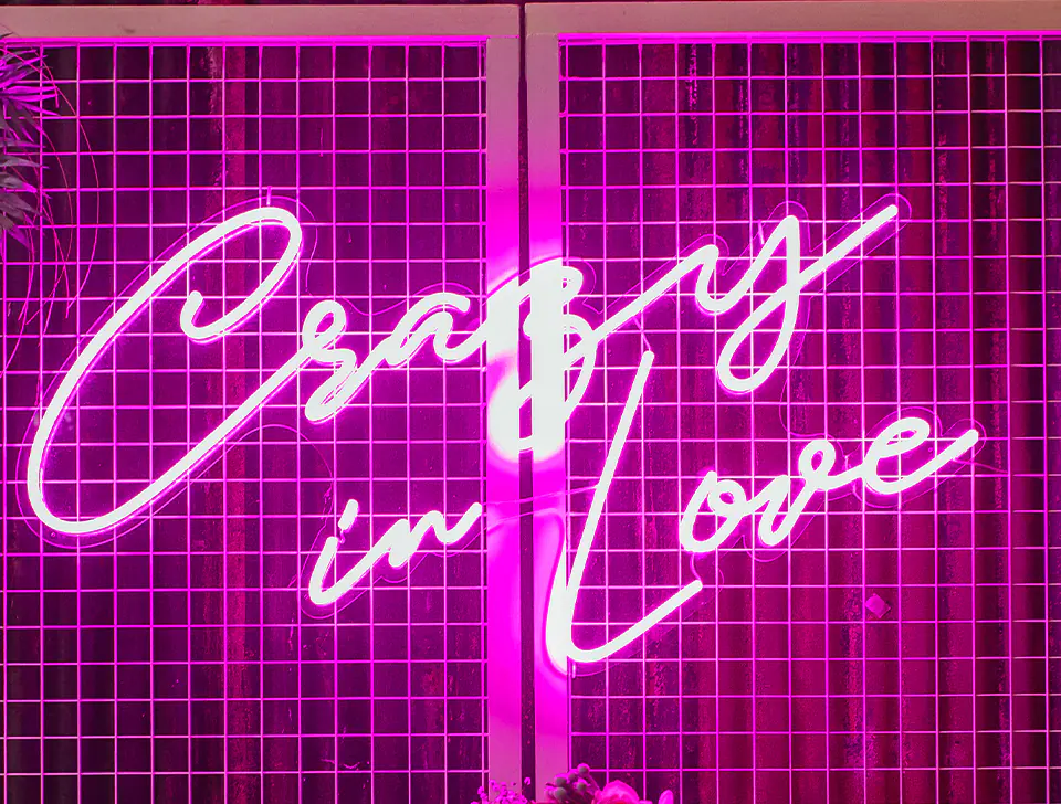 'Crazy In Love' Pink Neon Sign