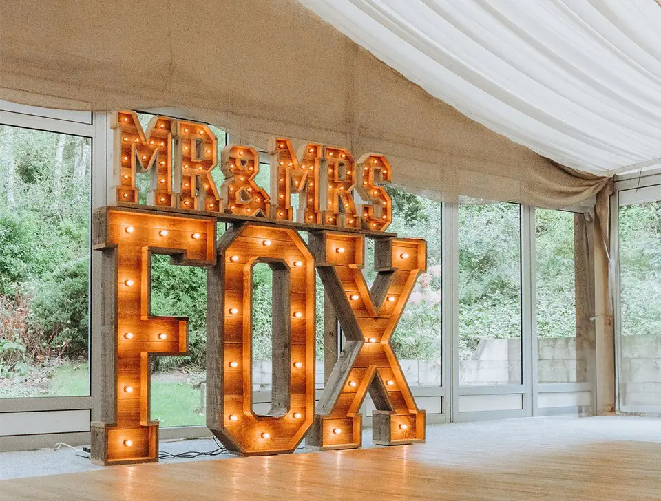 Rustic Wood Light-Up Letters